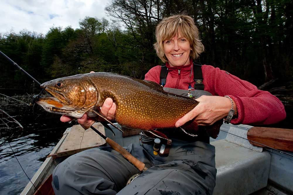 Woman with Trophy Argentina Brook Trout
